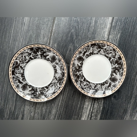 RARE Royal Doulton Studio Provence Noir Teacup Set of 2 Fine China - Picture 7 of 12